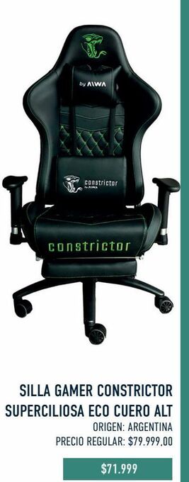 Jumbo Silla gamer constrictor superciliosa eco cuero alt oferta