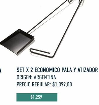 Jumbo Set x 2 economico pala y atizador oferta
