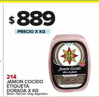 Carrefour Maxi Jamón cocido x kg 214 oferta