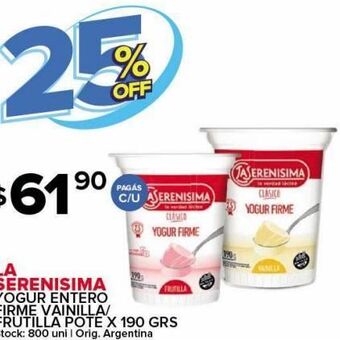 Carrefour Maxi Yogur la serenísima x 190g oferta