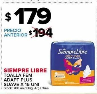 Carrefour Maxi Toallas femeninas siempre libre x 16un oferta