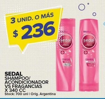 Carrefour Maxi Shampoo/acondicionador sedal x 340cc oferta