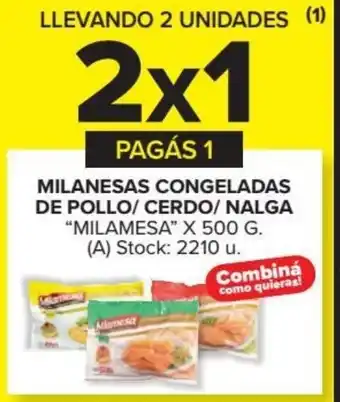 Carrefour Milanesas Congeladas De Pollo/Cerdo/Nalga x 500g oferta