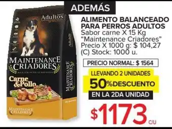 Carrefour Maintenance Criadores Alimento Balanceado Para Perros Adultos Sabor Carne x 15kg oferta
