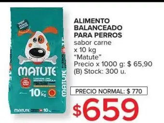 Carrefour Matute Alimento Balanceado Para Perros sabor carne x 10kg oferta