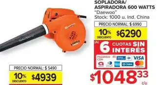 Carrefour Daewoo Sopladora/Aspiradora 600 Watts oferta