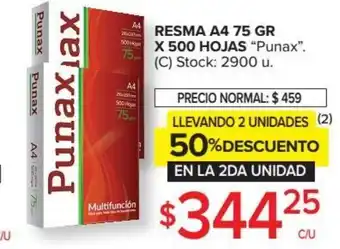 Carrefour Punax Resma A4 75 Gr x 500 Hojas oferta