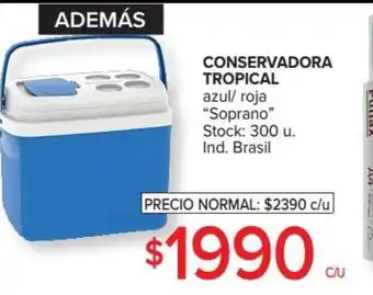 Carrefour azul/roja Conservadora Tropical Soprano oferta