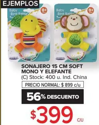 Carrefour Sonajero 15cm Soft Mono Y Elefante oferta