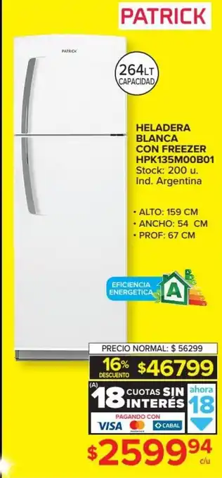 Carrefour Heladera Blanca Con Freezer HPK130M00B01 oferta