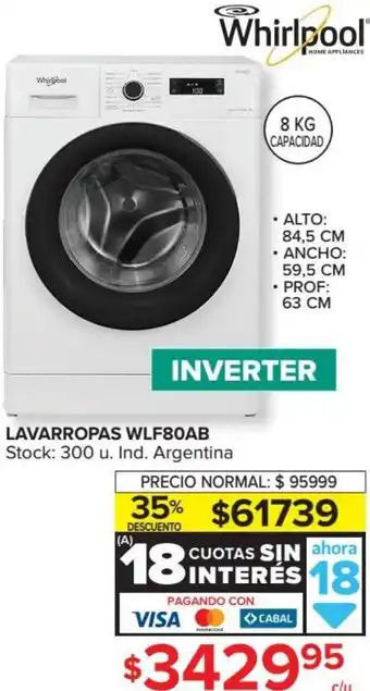 Carrefour lavarropas WLF80AB oferta