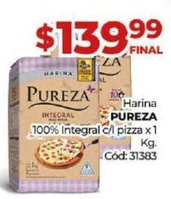 Diarco Pureza Harina 100% Integral c/l pizza x 1 kg oferta