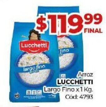 Diarco Lucchetti Arroz Largo Fino x 1 kg oferta