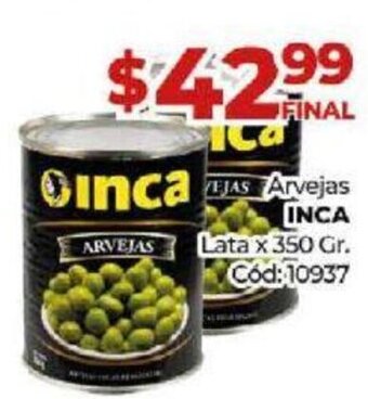 Diarco Inca Arvejas Lata x 350 gr. oferta
