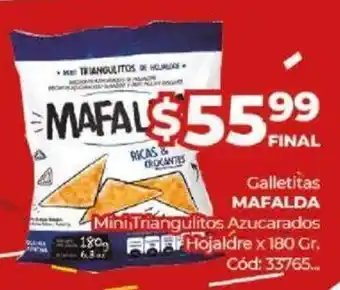 Diarco Mafalda Galletitas Mini Triangulitos Azucarados Hojaldre x 180 gr oferta