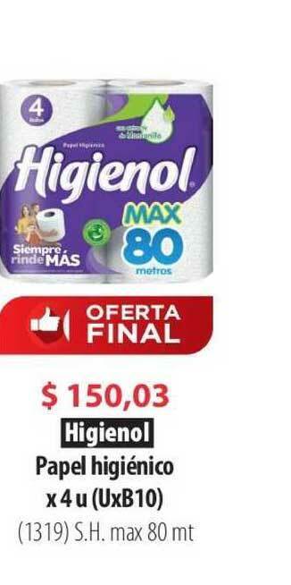 Parodi Higienol Papel Higienico x 4u oferta