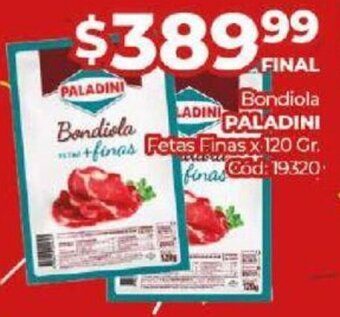 Diarco Paladini Bondiola Fetas Finas x 120 gr oferta