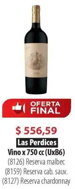 Parodi Las Perdices Vino x 750cc oferta