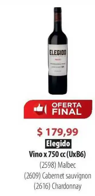 Parodi Elegido Vino x 750cc oferta