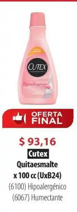 Parodi Cutex Quitaesmalte x 100cc oferta