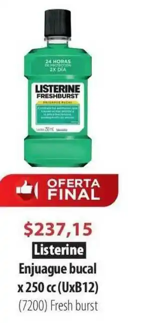 Listerine Enjuague bucal x 250cc