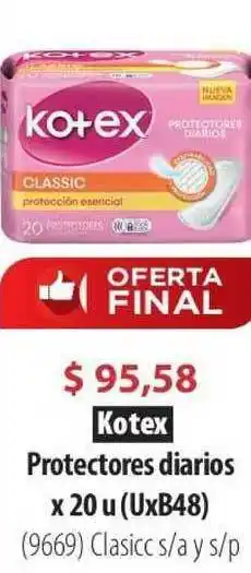 Parodi Kotex Protectores diarios x 20 u oferta