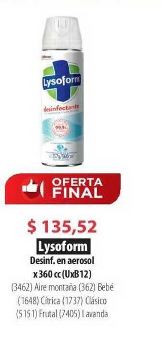 Lysoform Limpiador Bebe Original Citrico Lavanda Dp X 4cc Oferta En Hergo