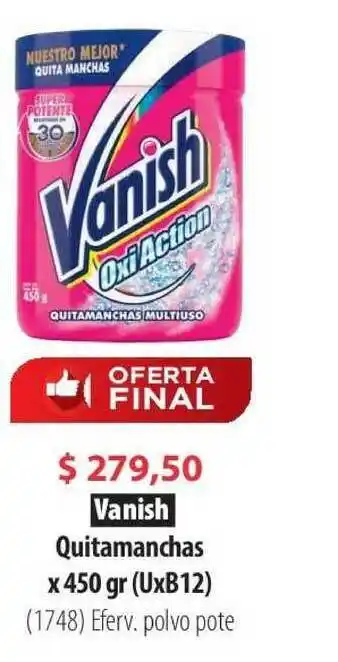 Parodi Vanish Quitamanchas x 450gr oferta