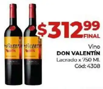 Diarco Don Valentín Vino Lacrado x 750 ml. oferta