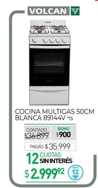 La Anonima Cocina Multigas 50cm Blanca 89144v oferta