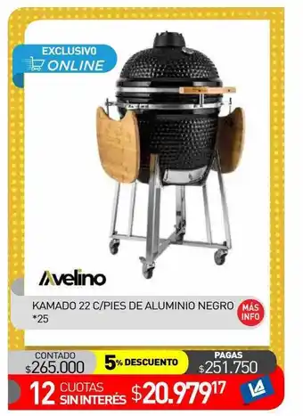 La Anonima Avelino Kamado 22 Cpies De Aluminio Negro oferta