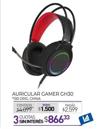 La Anonima Auricular Gamer Gh30 oferta