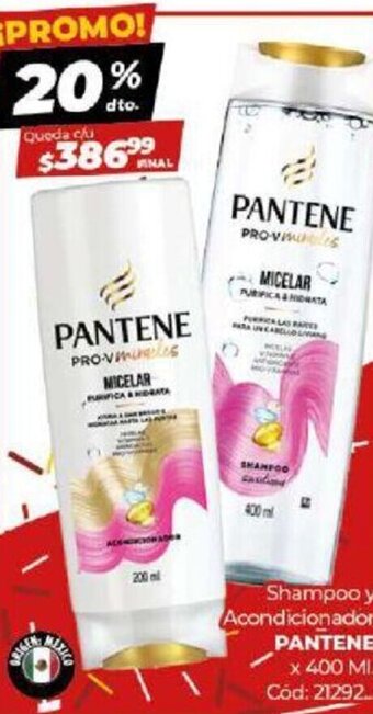 Diarco Pantene Shampoo y Acondicionador x 400 ml oferta