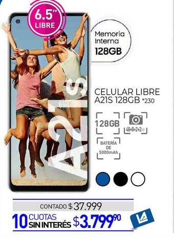 La Anonima Celular Libre A21s 128gb oferta