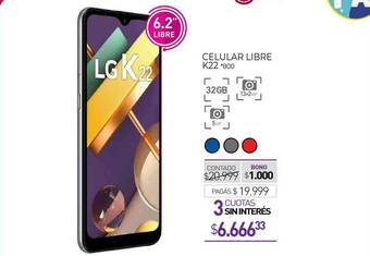 La Anonima Celular Libre K22 oferta