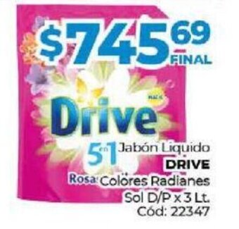 Diarco Drive Jabón Líquido Colores Radianes Sol D/P x 3 Lt. oferta