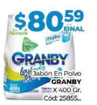 Diarco Granby Jabón En Polvo x 400 gr. oferta