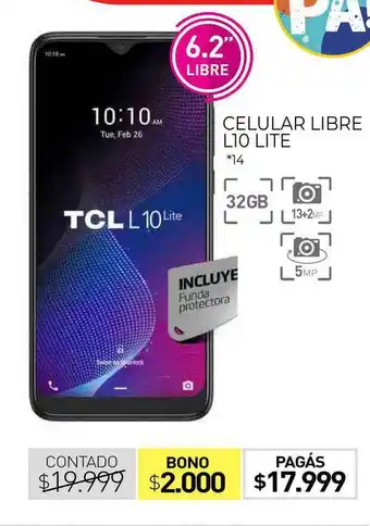 La Anonima Celular Libre L10 Lite oferta