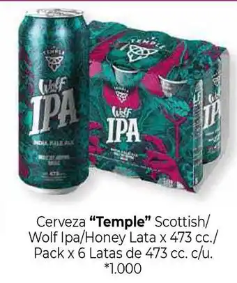 La Anonima Temple Cerveza Scottish Wolf Ipa Honey Pack 6 Latas de 473cc oferta