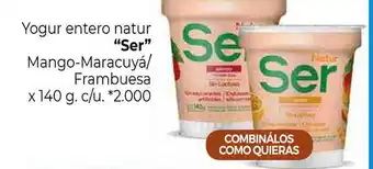La Anonima Ser Yogur Entero Natur Mango-maracuyá Frambuesa x 140g oferta