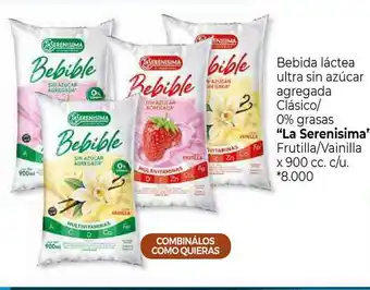 La Anonima Bebida Láctea Ultra Sin Azúcar Agregada Clásico 0% Grasas La Serenisima Frutilla Vainilla oferta