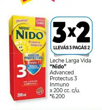 La Anonima Nido Leche Larga Vida Advanced Protectus 3 Inmuno x 200cc oferta