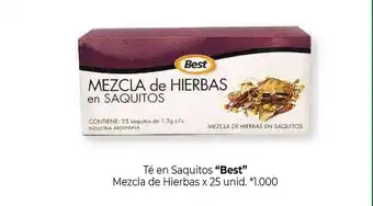 La Anonima Best Té En Saquitos Mezcla De Hierbas x 25 unid oferta