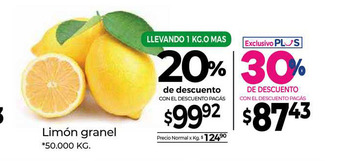 La Anonima Limón Granel 20% De Descuento oferta