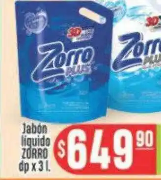 Supermercados Caracol Jabón Liquido Zorro oferta