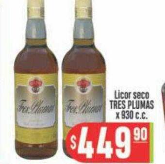 Supermercados Caracol Licor Seco Tres Plumas oferta