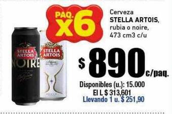 Cooperativa Obrera Cerveza Stella Artois oferta