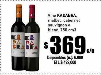 Cooperativa Obrera Vino Kadabra Malbec Cabernet Sauvignon O Blend oferta