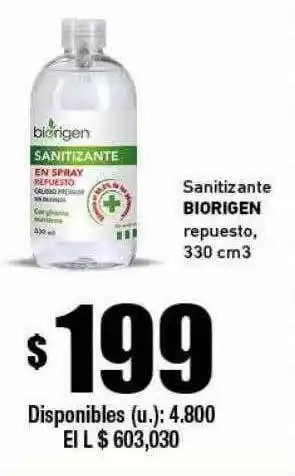 Cooperativa Obrera Sanitizante Biorigen Repuesto oferta