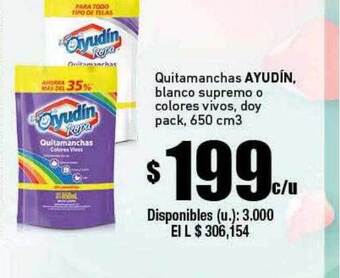 Cooperativa Obrera Quitamanchas Ayudín oferta
